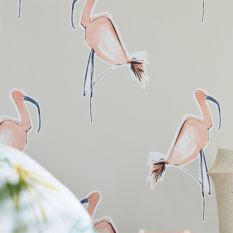 Zanzibar Flamingo Wallpaper 111998 by Scion in Peach Pink