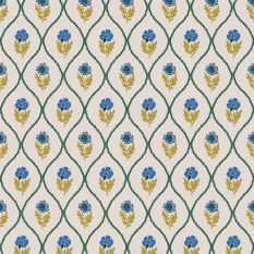 Trellis Floral Wallpaper 120876 by Joules in Cream Gold