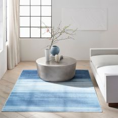 Calvin Klein LDR01 CK031 Launder Washable Rugs in Aqua Blue