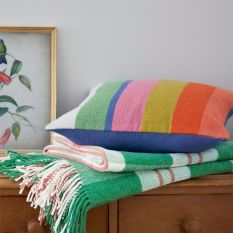 Indienne Floral Stripe Cushion by Joules in Multi