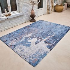 Louis De Poortere Designer Tokyo Rugs in 9314 Conductive Blue