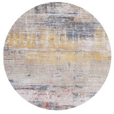 Louis De Poortere Atlantic Streaks 8714 Circle Rug in Montauk Multi