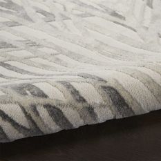 Rustic Textures RUS17 Abstract Runner Rugs in Ivory Grey