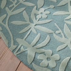 Cleavers 080907 Circle Rug by Laura Ashley in Duck Egg Green