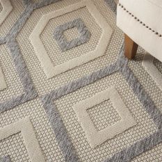 Cozumel CZM02 Indoor Outdoor Geometric Rugs in Cream