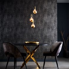 Sontuoso Wallpaper W0169/03 by Clarke & Clarke in Noir Black