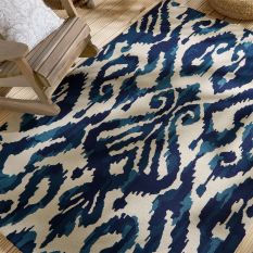 Kasuri Indoor Outdoor Rugs 446208 by Sanderson in Indigo