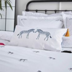 ZSL Zebra Bedding and Pillowcase By Sophie Allport in Monochrome