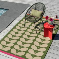 Solid Stem Indoor Outdoor Rug 463607 by Orla Kiely in Basil Green