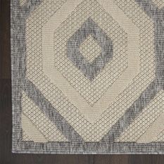 Cozumel CZM02 Indoor Outdoor Geometric Hallway Runner Rugs in Cream