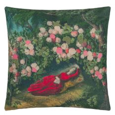 Bower Of Roses Cushion in Forest Green by John Derian