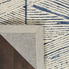 Colorado CLR01 Linear Wool Runner Rug by Nourison in White Blue