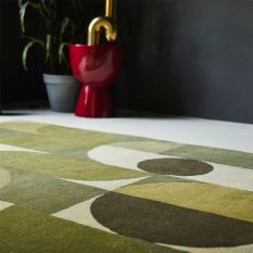 Decor Cosmo Geometric Rugs in Greens 095207 By Brink and Campman