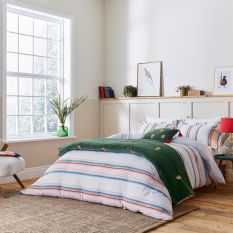 Golden Hour Stripe Bedding by Joules in White