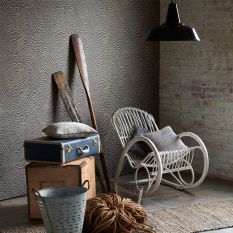 Fiji Wallpaper W0082 01 by Clarke and Clarke in Charcoal Grey