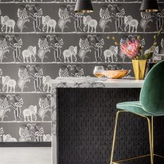 Safari Dance Wallpaper 8039 by Cole & Son in Charcoal Grey