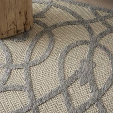 Cozumel CZM04 Indoor Outdoor Modern Rugs in Cream Grey