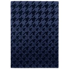 Houndstooth 162808 Wool Rugs by Ted Baker in Dark Blue