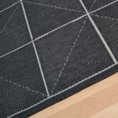 Patio Check PAT07 Geometric Indoor Outdoor Rugs in Charcoal Grey