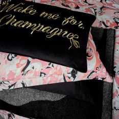 Wake Me For Champagne Cushion by Ted Baker in Black