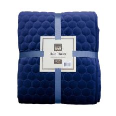 Halo Quilted Soft Luxury Throw in Navy Blue