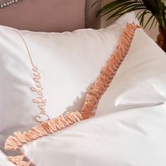 Confidence Fringed Bedding by Katie Piper in Grapefruit