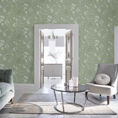 Elderwood Botanical Wallpaper 113348 by Laura Ashley in Sage Green