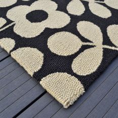 Stem Sprig Indoor Outdoor Runner Rug 463905 by Orla Kiely in Monochrome