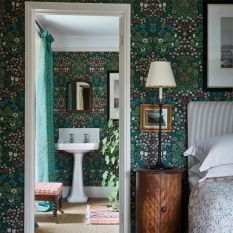 Blackthorn Wallpaper 216962 by Morris & Co in Autumn Green