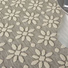 Cozumel CZM03 Indoor Outdoor floral Rugs in Grey