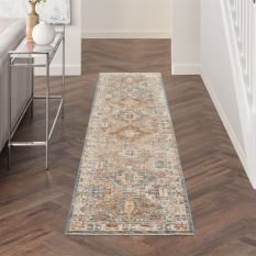 Sahar SHR01 Traditional Persian Runner Rugs by Nourison in Blue