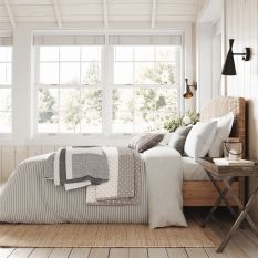 Long Island Breton Stripe Bedding by Helena Springfield in Grey & White