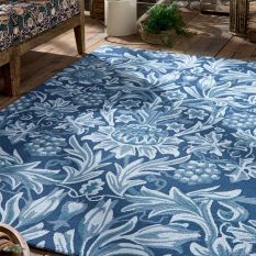 Sunflower Indoor Outdoor Rugs 427907 by Morris & Co in Webbs Blue