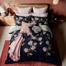 Opal Floral Bedding by Ted Baker in Navy Blue