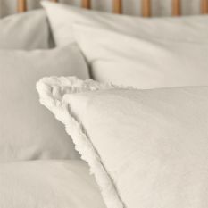 Pure Linen Cotton Plain Dye Bedding by Morris & Co in White