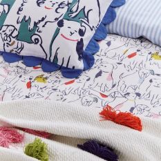 Early Riser Pom Pom Woven Throw by Joules in Multi