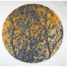 Avril 840 Tree Circle Bath Mat in Gold by Designer Abyss & Habidecor