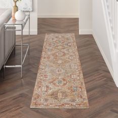 Sahar SHR01 Traditional Persian Runner Rugs by Nourison in Rust