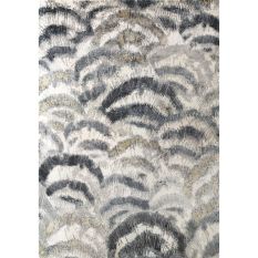 Fontanetta Modern Abstract Pattern rugs in Silver by William Yeoward