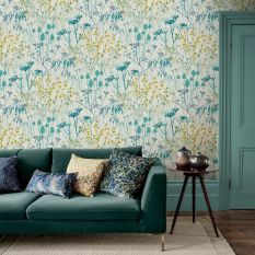 Summer Border Wallpaper 120387 by Clarissa Hulse in Verdigris Green