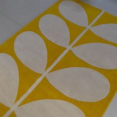 Yellow Stem Rugs 59306 in Black by Orla Kiely