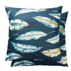 Kinina Leaf Indoor Outdoor Cushion By Harlequin in Marine Blue