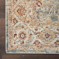 Sahar SHR03 Traditional Persian Runner Rugs by Nourison in Blue