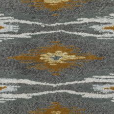 Iris Ikat Runner Rugs By Designer Matthew Williamson in Grey