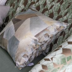 Designers Guild Geometric Moderne Cushion in Pewter Grey