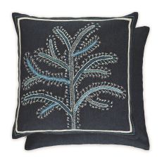 Fiorela Embroidered Stem Cushion By William Yeoward in Indigo Blue