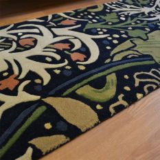 Seaweed Hallway Runner Rugs in 28008 Ink by William Morris