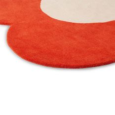 Flower Wool Circle Rugs 061303 in Tomato By Designer Orla Kiely