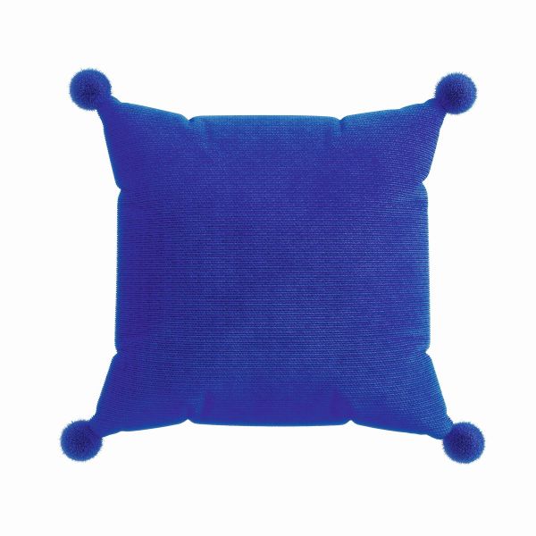 Budding Brights Pom Pom Cushion by Helena Springfield in Navy Blue