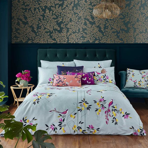 Bird Gate Bedding and Pillowcase By Sara Miller in Blue